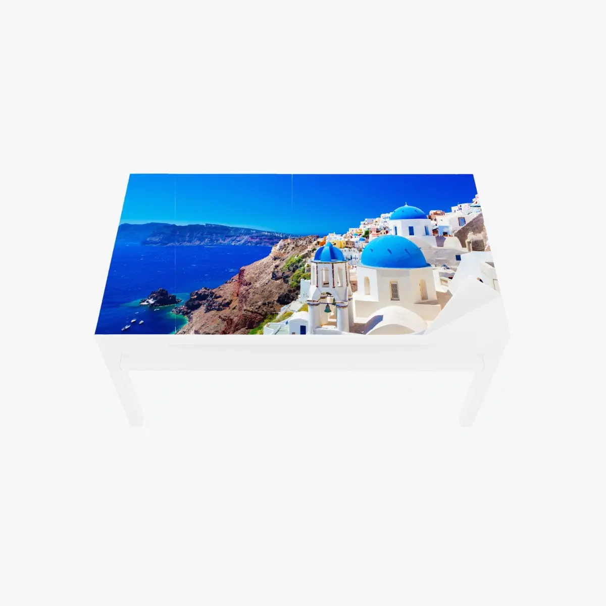 Adesivo per tavolo e scrivania sogno mediterraneo a Santorini • Wallissimo®