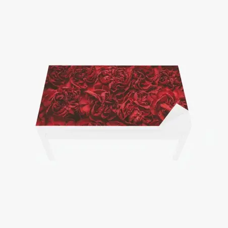 Adesivo per tavolo e scrivania eleganza di garofani rossi retrò • Wallissimo®