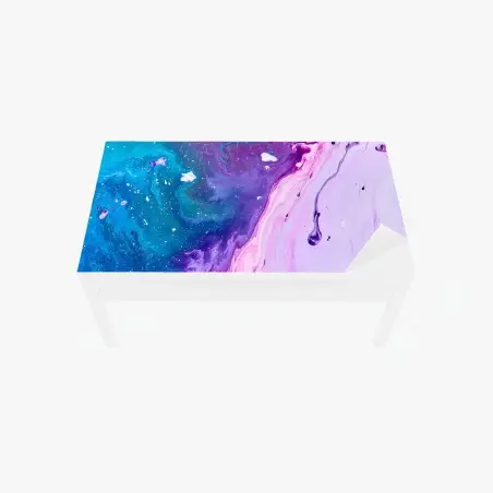 Adesivo per tavolo e scrivania cascata cromatica blu e viola • Wallissimo®