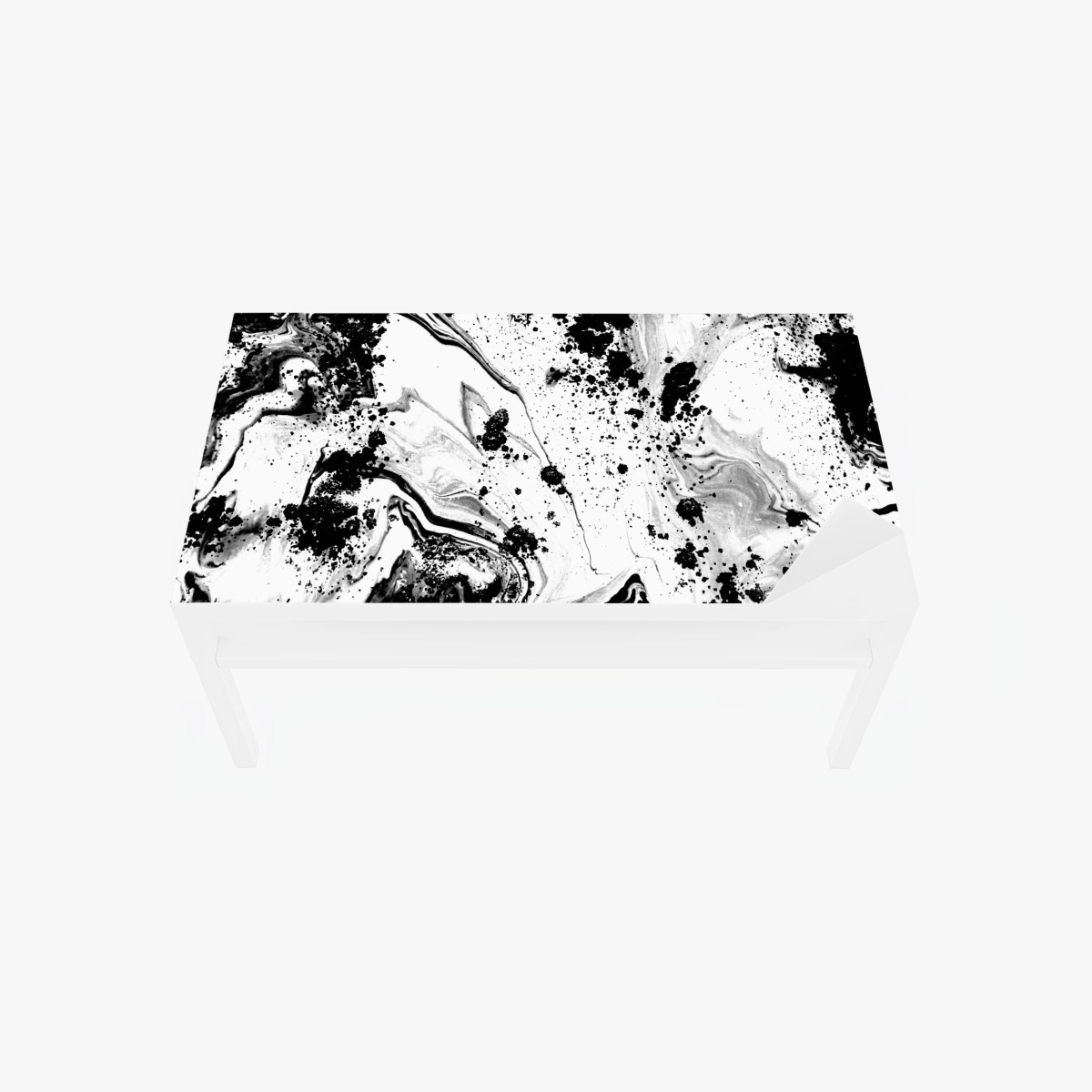 Adesivo per tavolo e scrivania astrazione marmorea in bianco e nero • Wallissimo®