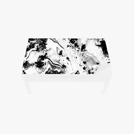 Adesivo per tavolo e scrivania astrazione marmorea in bianco e nero • Wallissimo®