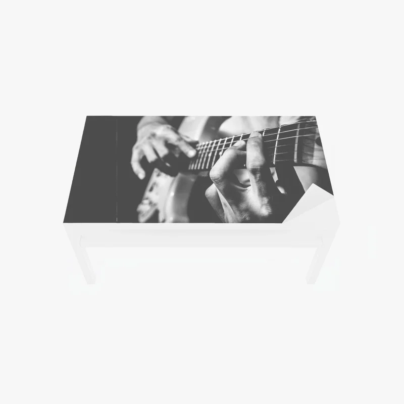 Adesivo per tavolo e scrivania dettaglio di chitarra elettrica in bianco e nero