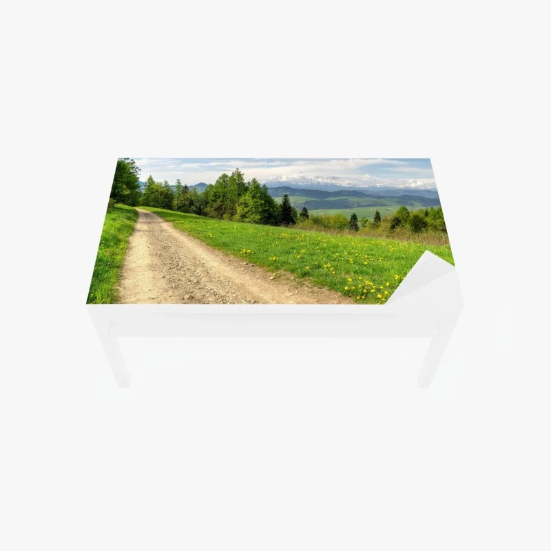 Adesivo per tavolo e scrivania sentiero primaverile nei Monti Gorce