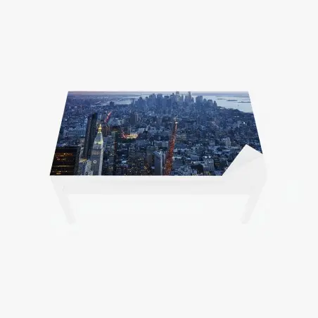 Adesivo per tavolo e scrivania tramonto su Manhattan: vista aerea del centro • Wallissimo®