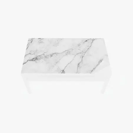 Adesivo per tavolo e scrivania marmo bianco elegante con venature naturali • Wallissimo®