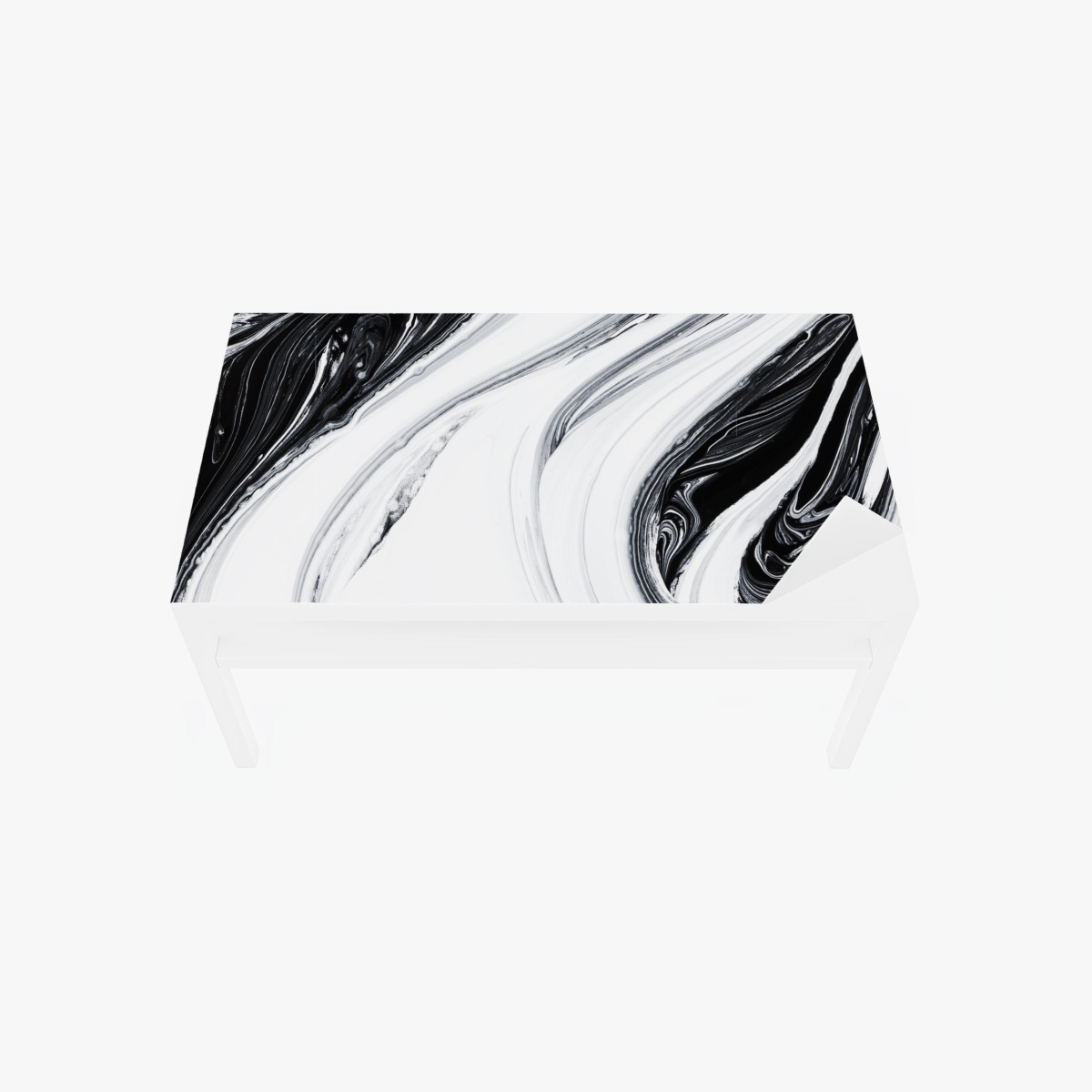 Adesivo per tavolo e scrivania eleganza marmorizzata in bianco e nero • Wallissimo®