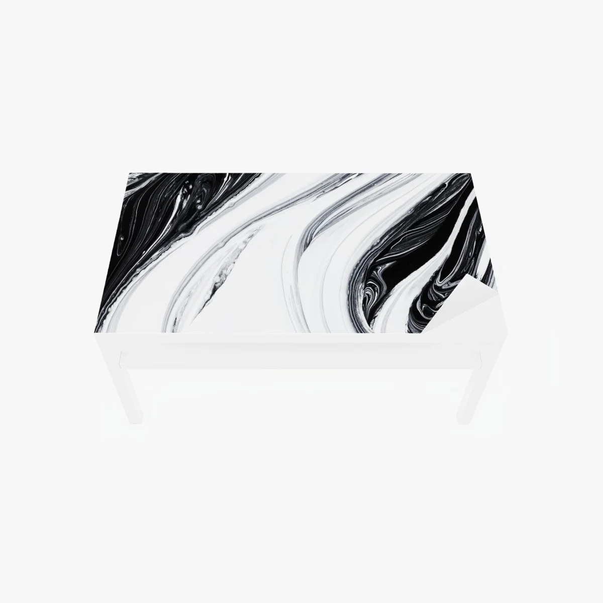 Adesivo per tavolo e scrivania eleganza marmorizzata in bianco e nero • Wallissimo® Adesivo per tavolo e scrivania eleganza marmorizzata in bianco e nero • Wallissimo®