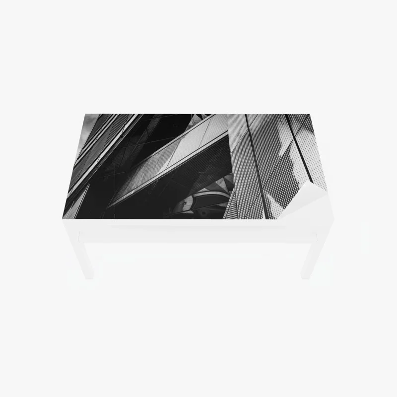 Adesivo per tavolo e scrivania prospettiva urbana astratta in bianco e nero