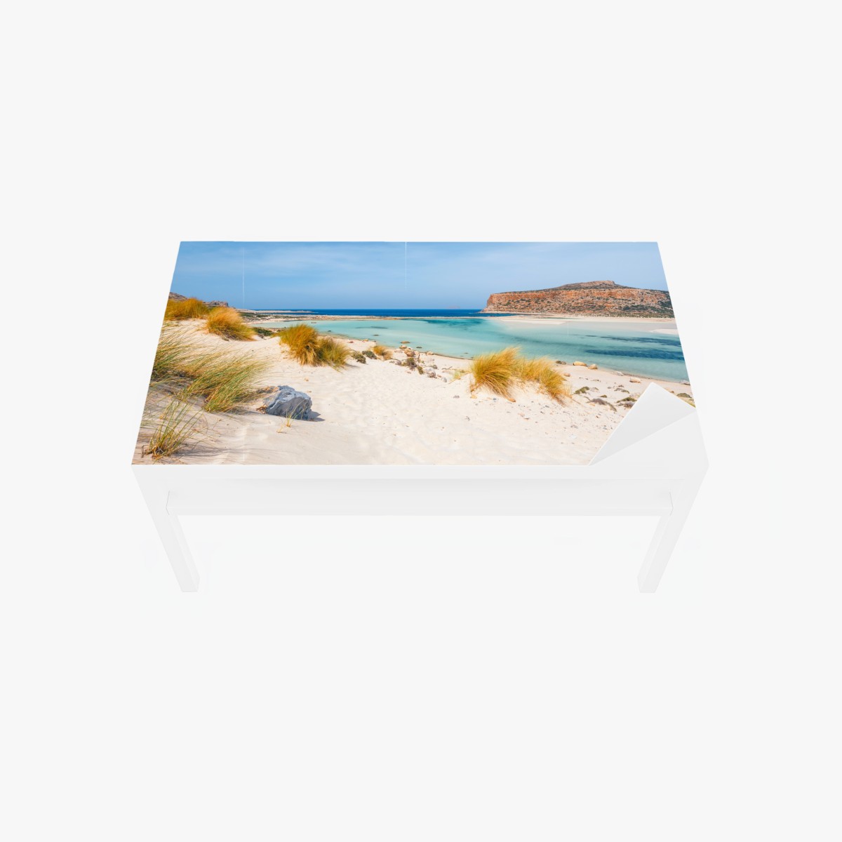 Adesivo per tavolo e scrivania panorama costiero di Balos, Creta • Wallissimo®