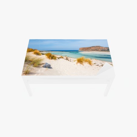 Adesivo per tavolo e scrivania panorama costiero di Balos, Creta • Wallissimo®
