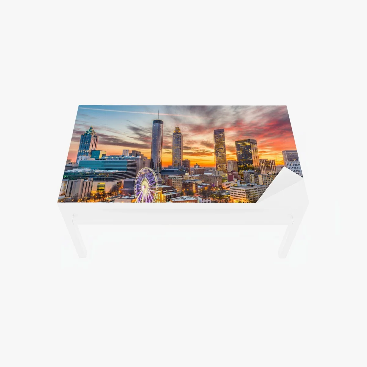 Adesivo per tavolo e scrivania tramonto su Atlanta, skyline metropolitano • Wallissimo® Adesivo per tavolo e scrivania tramonto su Atlanta, skyline metropolitano • Wallissimo®