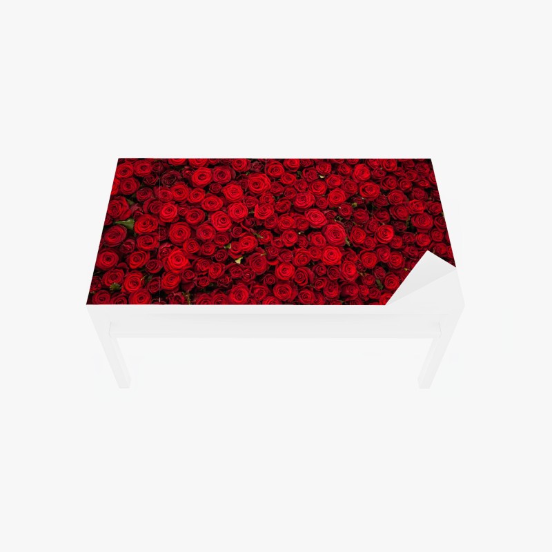 Adesivo per tavolo e scrivania mosaico di rose rosse