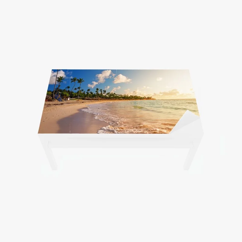 Adesivo per tavolo e scrivania tramonto tropicale sulla spiaggia