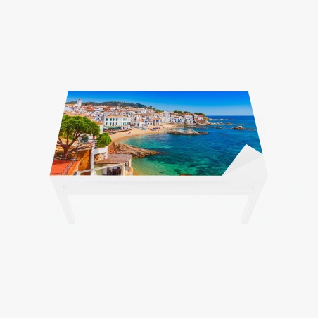 Adesivo per tavolo e scrivania panorama costiero della Costa Brava • Wallissimo®