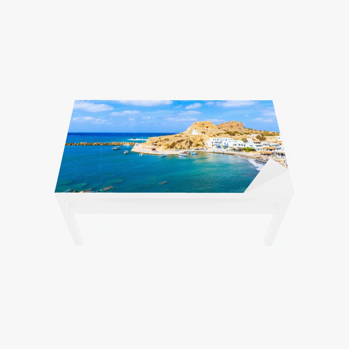 Adesivo per tavolo e scrivania baia di Finiki, Karpathos • Wallissimo®