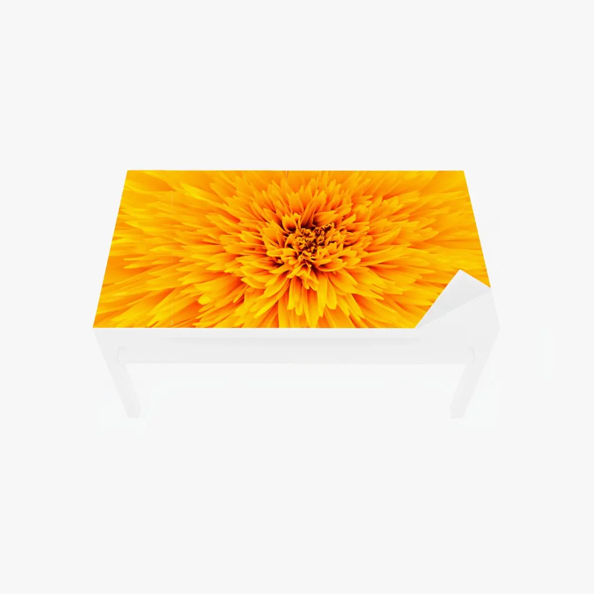 Adesivo per tavolo e scrivania esplosione di petali: texture di girasole per arredo • Wallissimo®