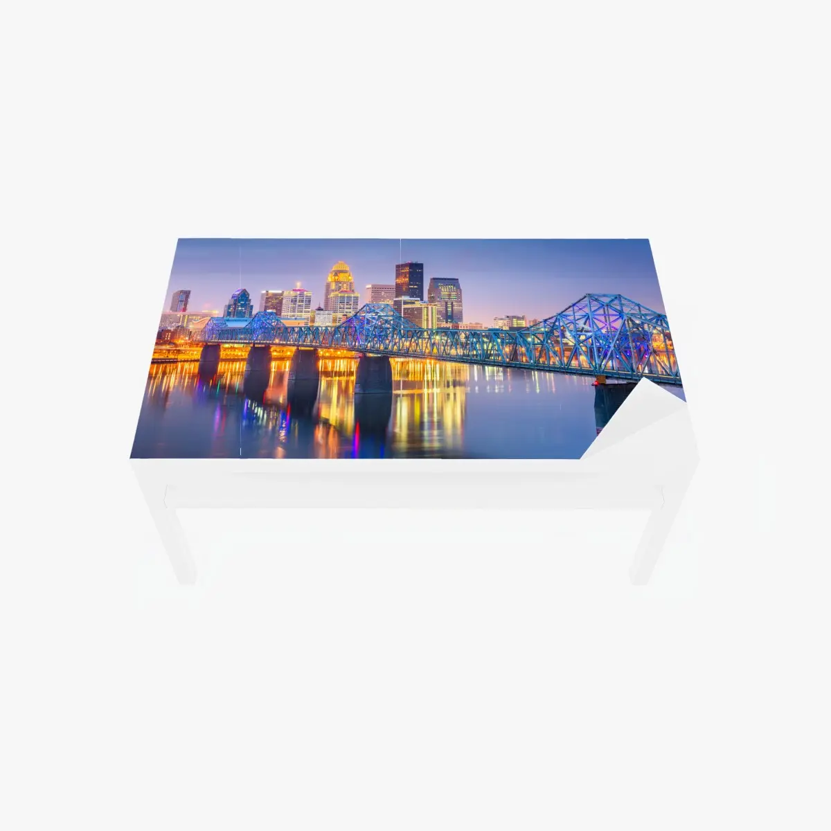 Adesivo per tavolo e scrivania panorama crepuscolare di Louisville sul fiume Ohio • Wallissimo® Adesivo per tavolo e scrivania panorama crepuscolare di Louisville sul fiume Ohio • Wallissimo®