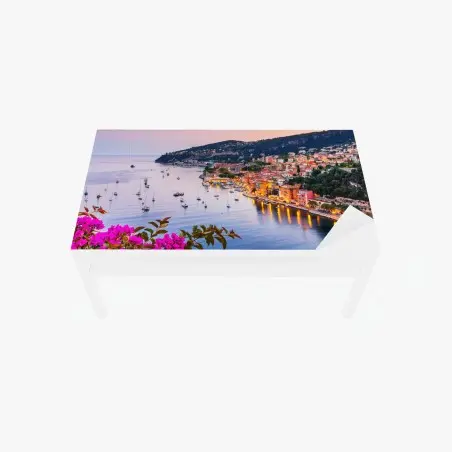 Adesivo per tavolo e scrivania tramonto a Villefranche-sur-Mer, Costa Azzurra: scorcio sul porto • Wallissimo®