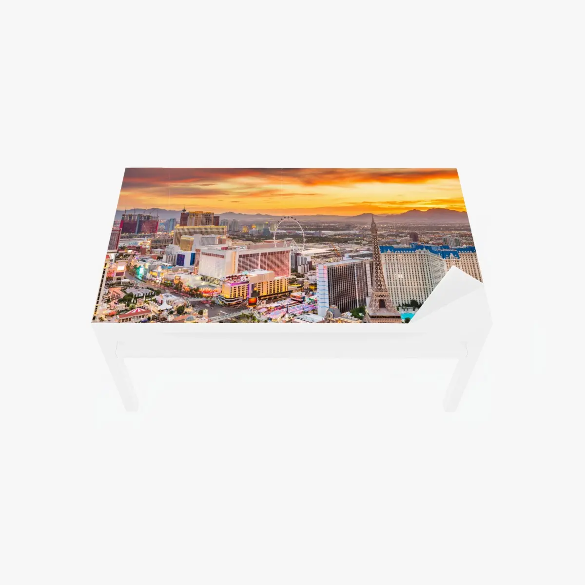Adesivo per tavolo e scrivania tramonto sulla skyline di Las Vegas • Wallissimo®