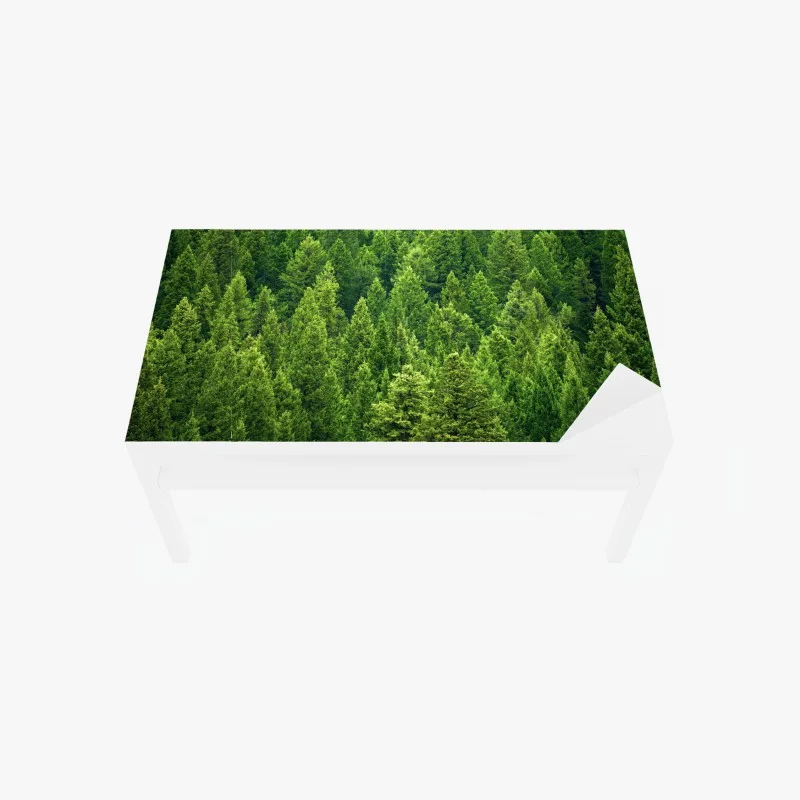 Adesivo per tavolo e scrivania foresta di pini smeraldo