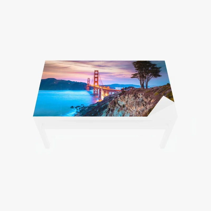 Adesivo per tavolo e scrivania tramonto sul Golden Gate Bridge da Baker Beach