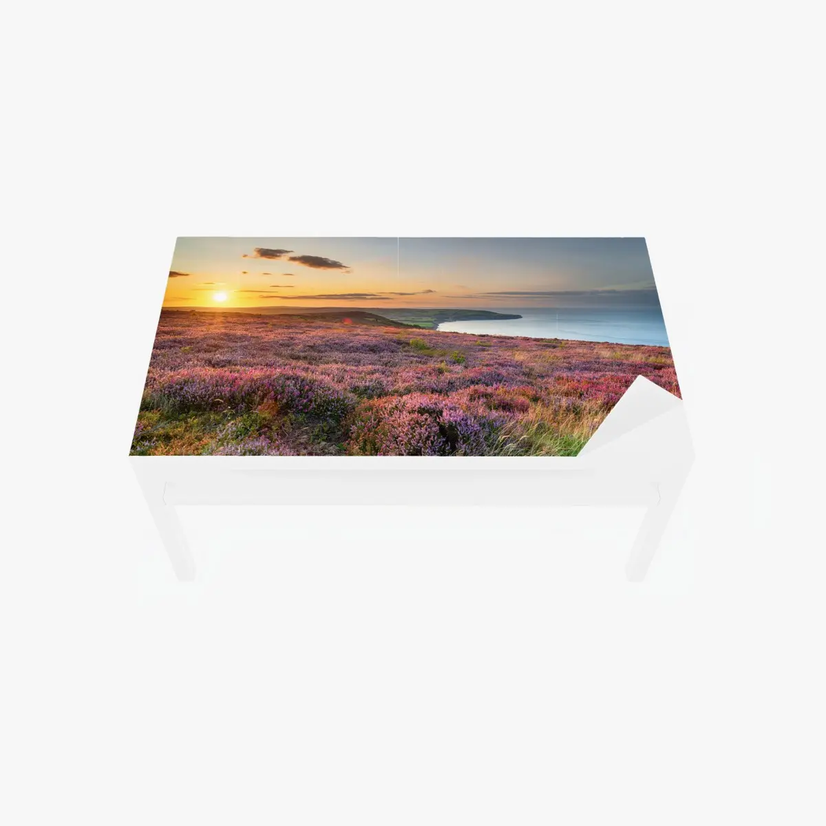 Adesivo per tavolo e scrivania tramonto sulla brughiera dei North York Moors sopra Ravenscar con vista su Robin Hood's Bay • Wallissimo® Adesivo per tavolo e scrivania tramonto sulla brughiera dei North York Moors sopra Ravenscar con vista su Robin Hood's Bay • Wallissimo®