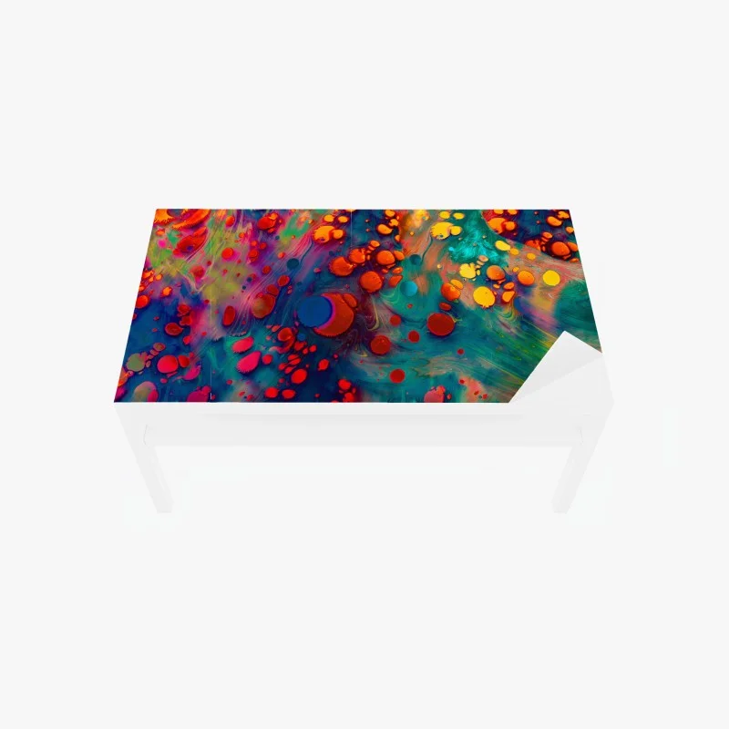 Adesivo per tavolo e scrivania esplosione cromatica marmorizzata