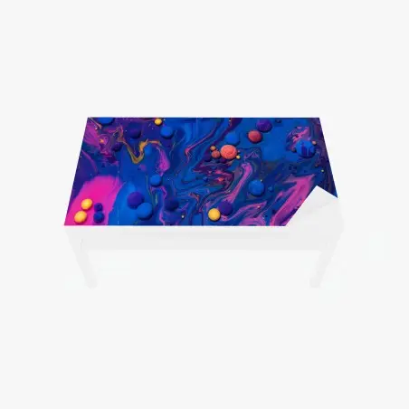Adesivo per tavolo e scrivania vortici cosmici di colore • Wallissimo®