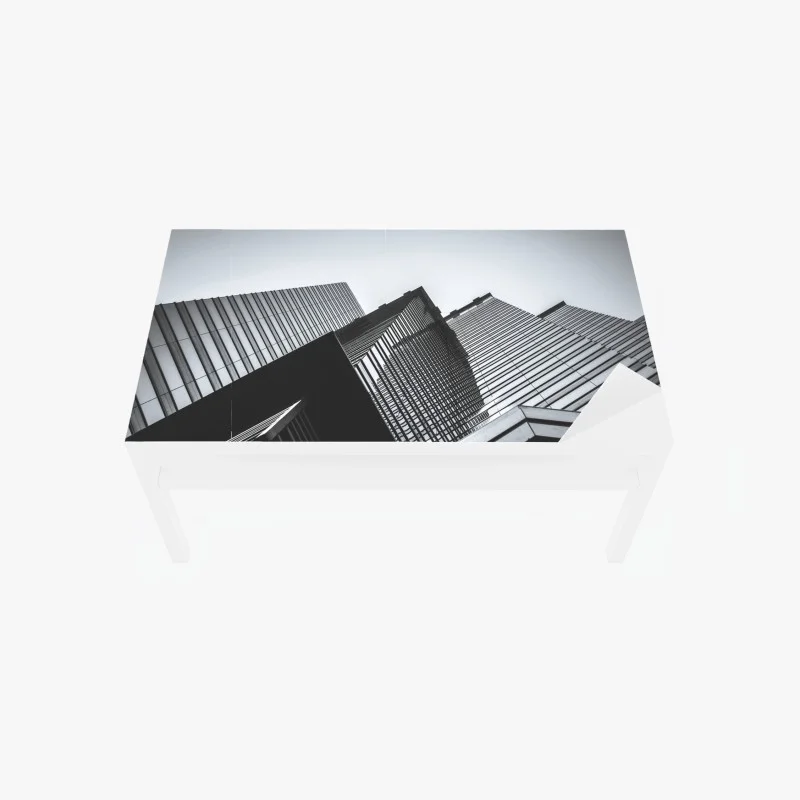 Adesivo per tavolo e scrivania prospettive urbane in bianco e nero