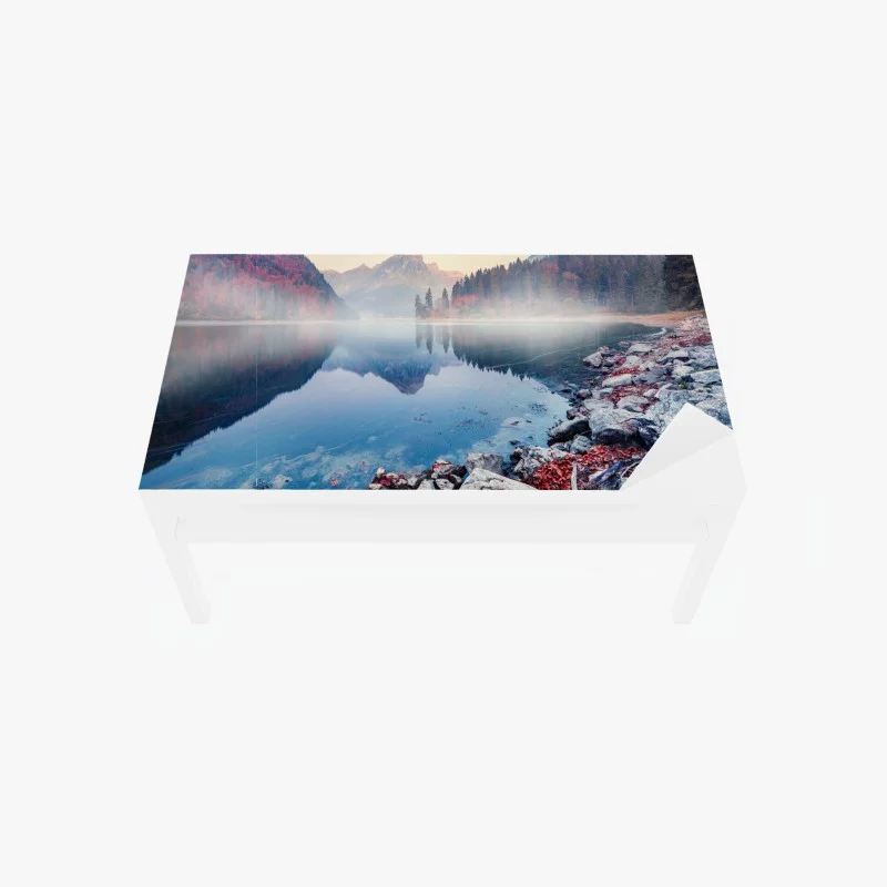 Adesivo per tavolo e scrivania alba nebbiosa sul lago Obersee