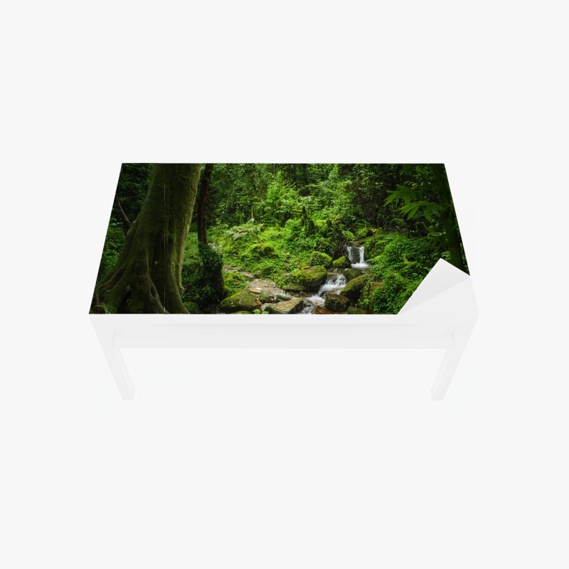 Adesivo per tavolo e scrivania rifugio verde nella foresta pluviale
