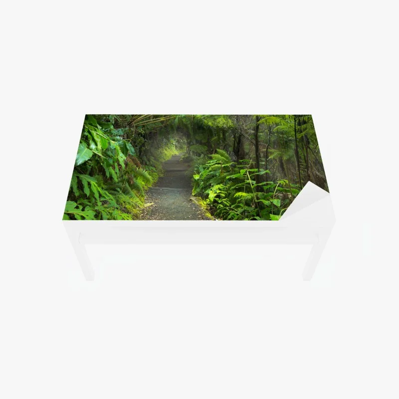 Adesivo per tavolo e scrivania sentiero nella foresta pluviale di Kilauea Iki, Volcanoes National Park