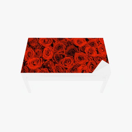 Adesivo per tavolo e scrivania sinfonia di rose rosse • Wallissimo®
