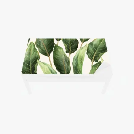 Adesivo per tavolo e scrivania motivo botanico di foglie tropicali • Wallissimo®