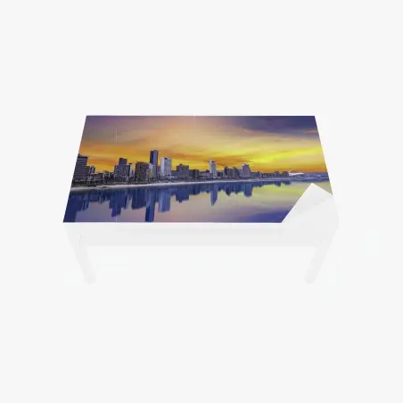 Adesivo per tavolo e scrivania panorama costiero al tramonto di Durban • Wallissimo®