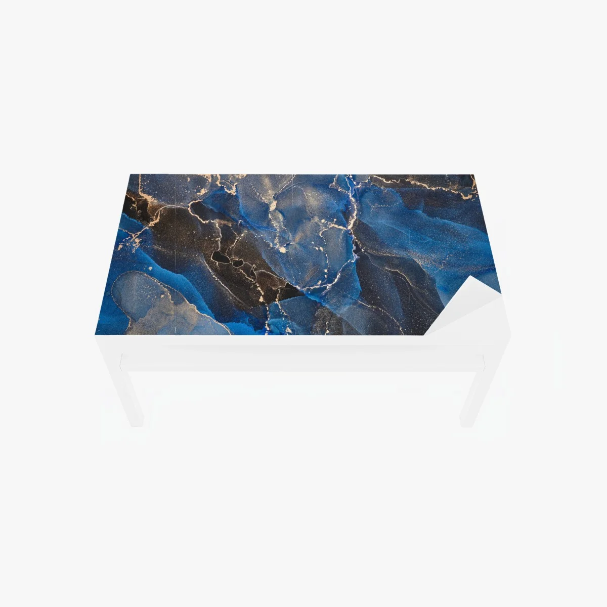 Adesivo per tavolo e scrivania marmo liquido blu e oro • Wallissimo® Adesivo per tavolo e scrivania marmo liquido blu e oro • Wallissimo®
