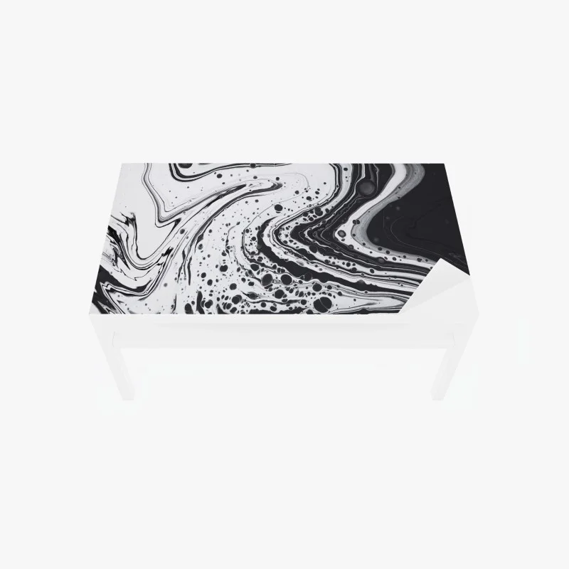 Adesivo per tavolo e scrivania arte astratta marmorizzata in bianco e nero
