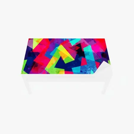 Adesivo per tavolo e scrivania esplosione geometrica di colori • Wallissimo®