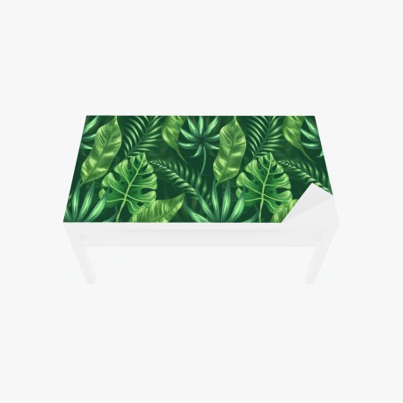 Adesivo per tavolo e scrivania pattern botanico tropicale verde • Wallissimo®