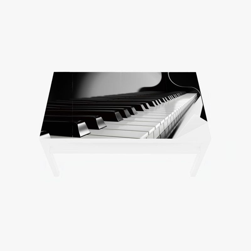 Adesivo per tavolo e scrivania eleganza in bianco e nero: tastiera di pianoforte