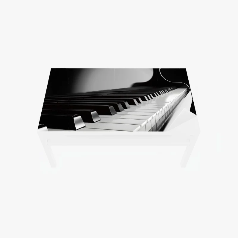Adesivo per tavolo e scrivania eleganza in bianco e nero: tastiera di pianoforte