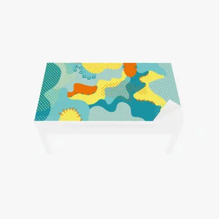 Adesivo per tavolo e scrivania composizione astratta pop art colorata • Wallissimo®