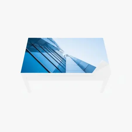 Adesivo per tavolo e scrivania prospettiva architettonica moderna in vetro • Wallissimo®