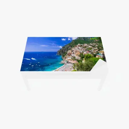 Adesivo per tavolo e scrivania vista panoramica di Positano sulla Costiera Amalfitana • Wallissimo®