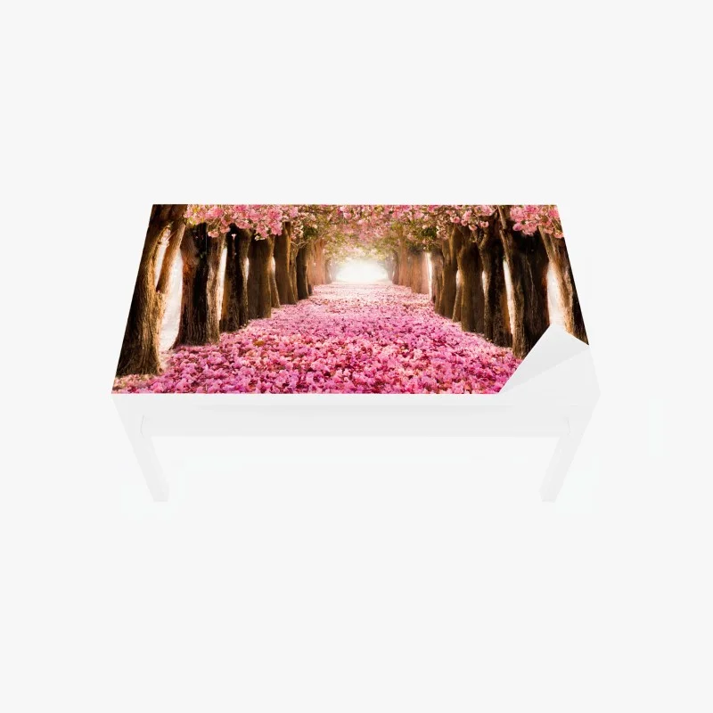 Adesivo per tavolo e scrivania viale incantato di fiori di ciliegio