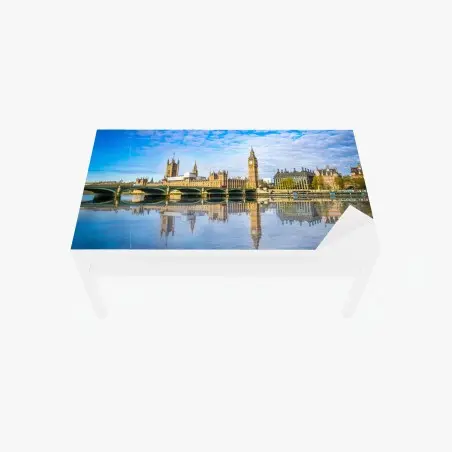 Adesivo per tavolo e scrivania panorama sul Tamigi con Big Ben e palazzo di Westminster • Wallissimo®