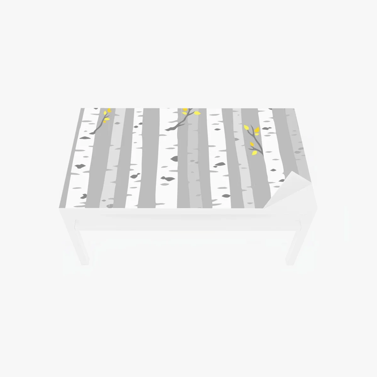 Adesivo per tavolo e scrivania foresta di betulle minimal con foglie gialle • Wallissimo® Adesivo per tavolo e scrivania foresta di betulle minimal con foglie gialle • Wallissimo®