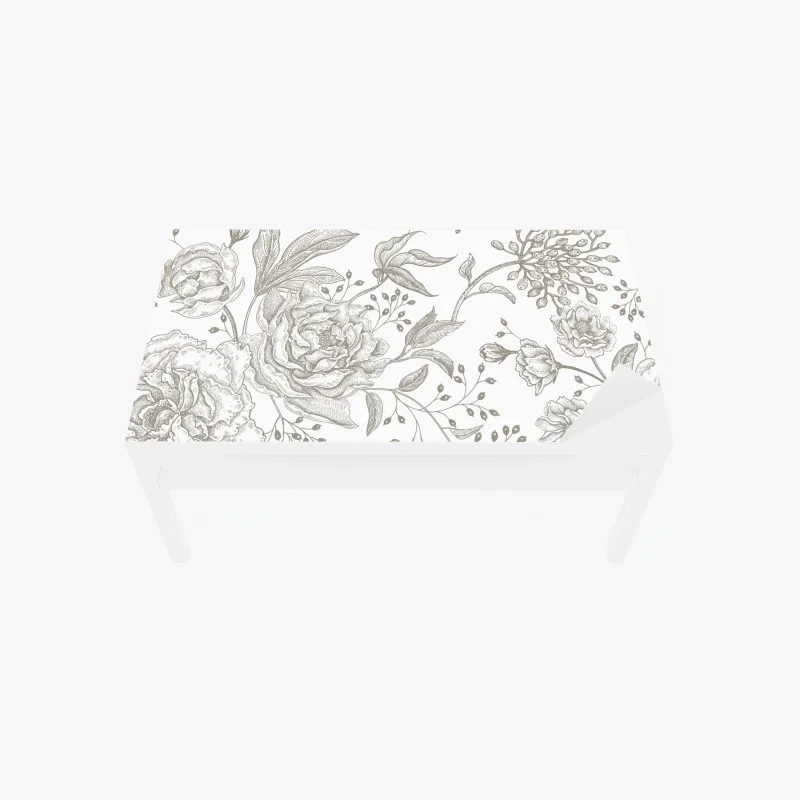 Adesivo per tavolo e scrivania motivo floreale classico con peonie