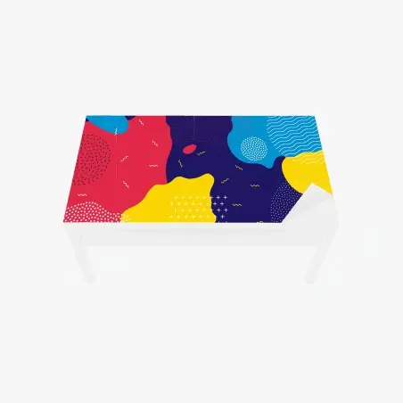 Adesivo per tavolo e scrivania motivo astratto pop dai colori vivaci • Wallissimo®