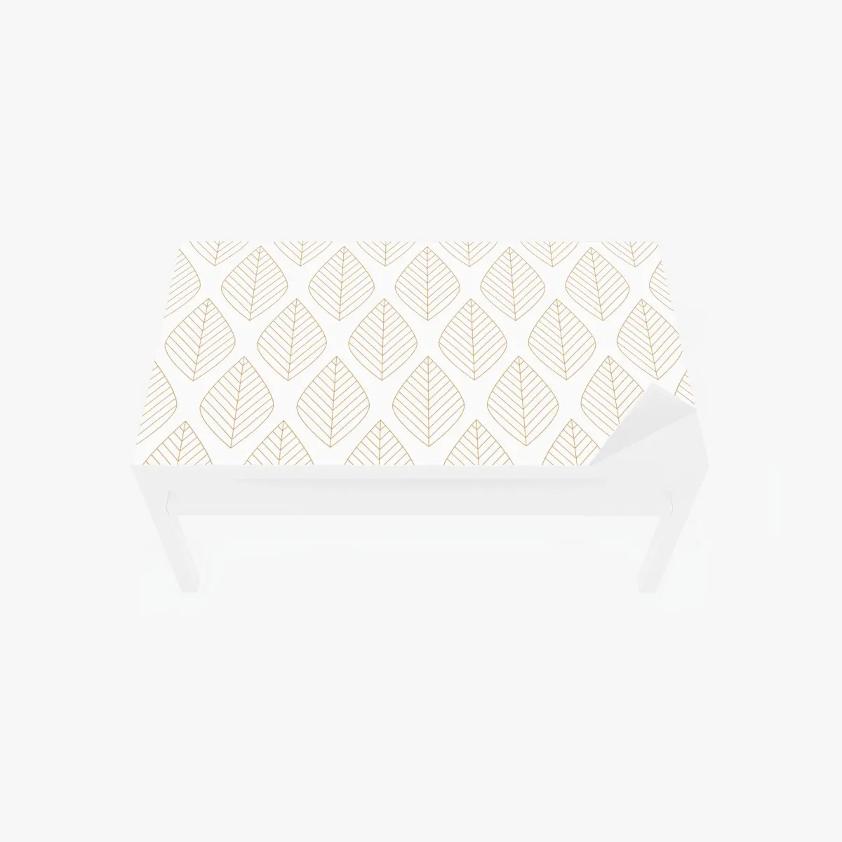 Adesivo per tavolo e scrivania motivo di foglie dorate minimalista • Wallissimo®